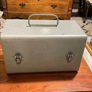 Vintage Silver Metal Storage Box